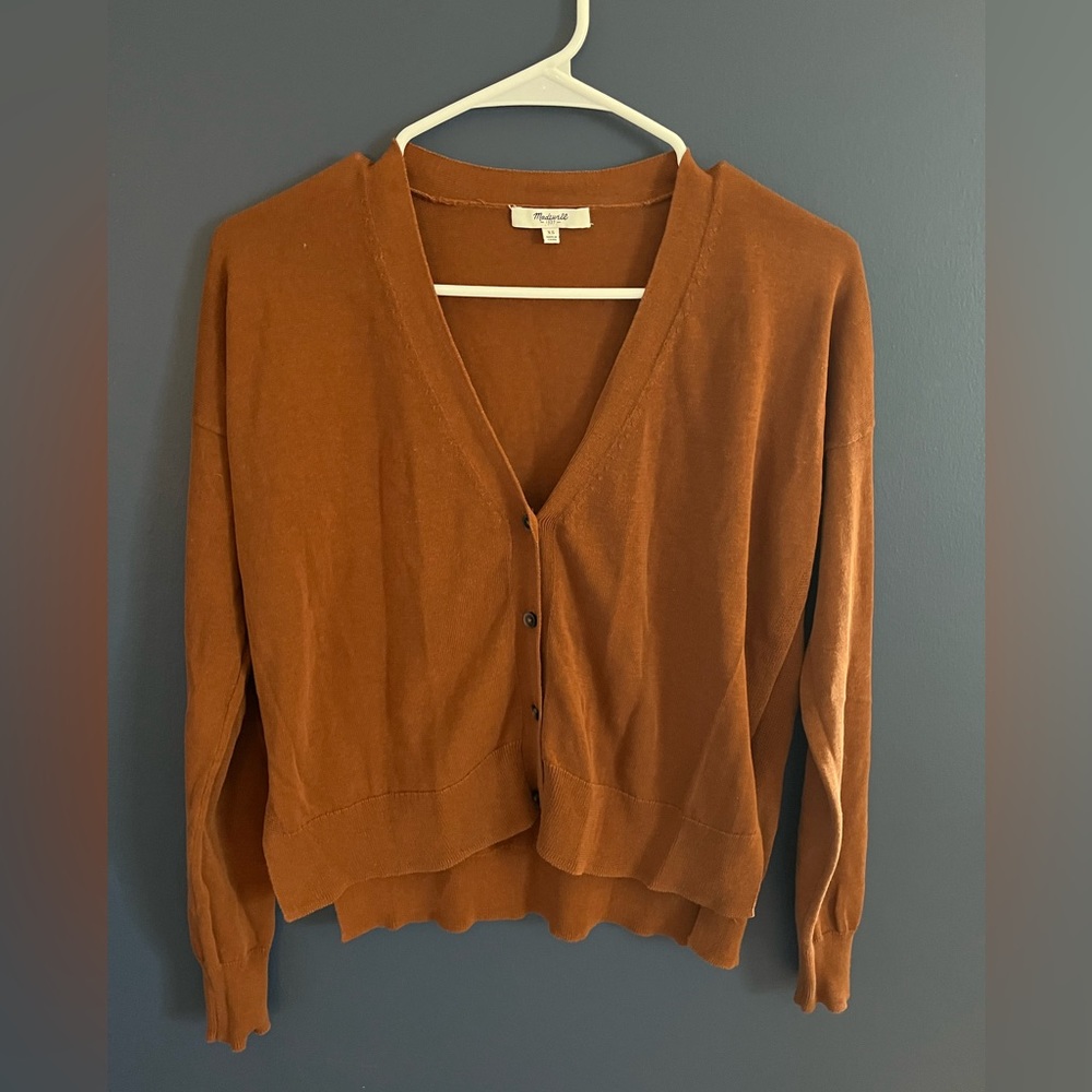Madewell Rust Orange Cardigan Sweater Size XS